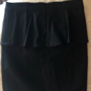 Charlotte Russe Above the knee Black pen skirt with ruffle around waist